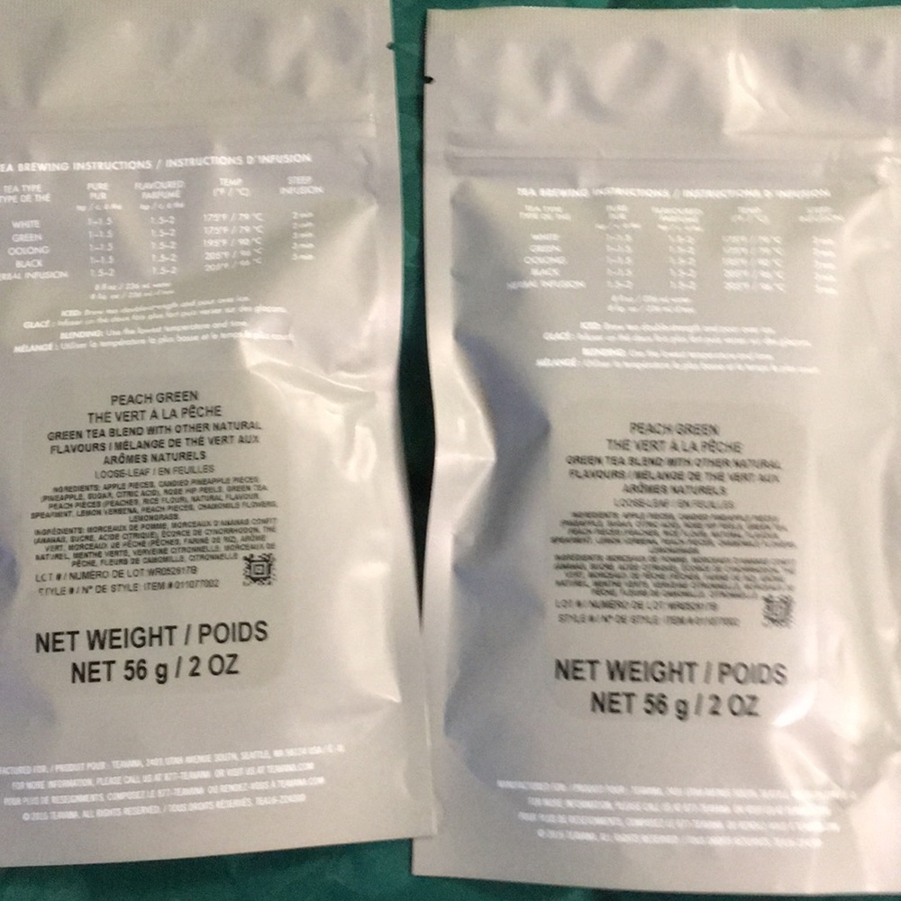 Teavana Peach Green green tea 2 oz